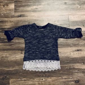 Toddler girls sweater with cuffed sleeves
